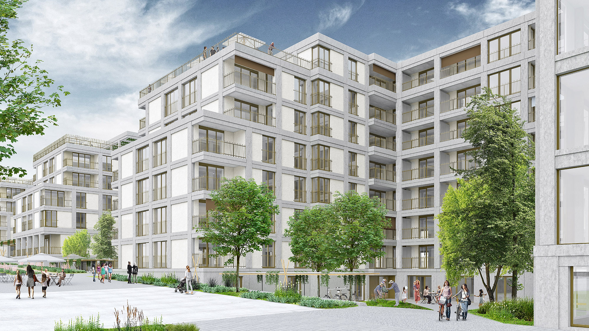 Réalisation de logements, lot SILL, pièce urbaine A, écoquartier des Plaines-du-Loup, Lausanne